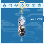 Anime Keychain Genshin Impact Zhongli Hutao Scaramouche Interlayer Key Chain Accessories Cute Bag Pendant Key Ring for Fans Gift