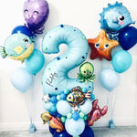 44pcs Sea World Ocean Animal Balloons