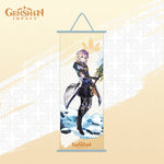 Genshin Impact Hutao Ganyu Scroll Canvas Wall Hanging Painting Home Decor Anime Poster Wall Art Room Decoration Gift