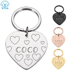 Personalized Tag Keychain Engraved Pet ID