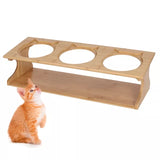 Elevated Dog Cat Bowl Stand Wood