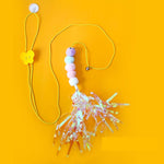 Funny Cat Stick Toys Colorful Turkey Feathers