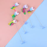 1PC Random Spring Toy Feather Stick Mouse Cat