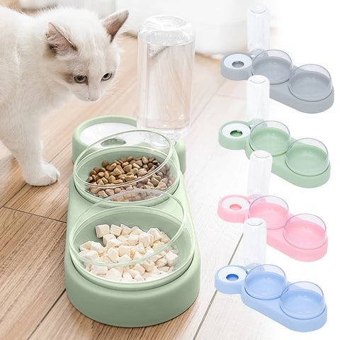 NEW Pet  Double Bowls Food Water Feeder Container