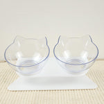 Cat Double Transparent Food Bowl
