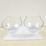 Cat Double Transparent Food Bowl