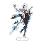 Anime Figure Genshin Impact Diluc Venti Klee Zhongli Cosplay Acrylic Stand Model Plate Desk Decor Standing Sign Keychain Gifts