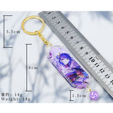 Anime Keychain Genshin Impact Zhongli Hutao Scaramouche Interlayer Key Chain Accessories Cute Bag Pendant Key Ring for Fans Gift