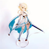 Anime Figure Genshin Impact Diluc Venti Klee Zhongli Cosplay Acrylic Stand Model Plate Desk Decor Standing Sign Keychain Gifts