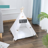 ZK30 Pet Teepee Bed White Canvas