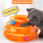 Interactive Tower Cat Toy Turntable Roller Balls