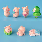 7pcs/set Cartoon Pig Animal Doll Toy