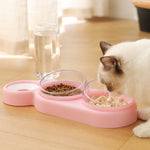 NEW Pet  Double Bowls Food Water Feeder Container