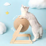 Wooden Cat Scratching Post Ball Toy