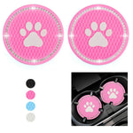 4 Pcs Car Cup Mat Cat Paw Automobile