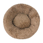 Long Plush Dog Round Cushion Bed Kennel