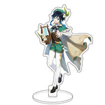 Anime Figure Genshin Impact Diluc Venti Klee Zhongli Cosplay Acrylic Stand Model Plate Desk Decor Standing Sign Keychain Gifts