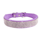 Comfortable Suede Fiber Crystal Dog Collar