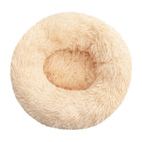 Long Plush Dog Round Cushion Bed Kennel