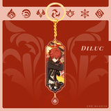 Anime Keychain Genshin Impact Zhongli Hutao Scaramouche Interlayer Key Chain Accessories Cute Bag Pendant Key Ring for Fans Gift