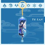 Anime Keychain Genshin Impact Zhongli Hutao Scaramouche Interlayer Key Chain Accessories Cute Bag Pendant Key Ring for Fans Gift