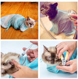 Mesh Cat Grooming Bathing Bag Adjustable