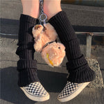 Gothic Women&#39;s Striped Leg Warmers Lolita Long Socks Knitted Leggings Japanese Sweets Winter Socks Kawaii Arm Ankle Warmers