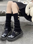 Gothic Women&#39;s Striped Leg Warmers Lolita Long Socks Knitted Leggings Japanese Sweets Winter Socks Kawaii Arm Ankle Warmers