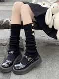 Gothic Women&#39;s Striped Leg Warmers Lolita Long Socks Knitted Leggings Japanese Sweets Winter Socks Kawaii Arm Ankle Warmers