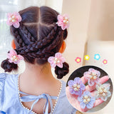 4pcs Handmade Girls Hair Flower DIY