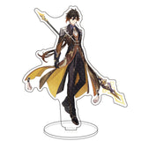 Anime Figure Genshin Impact Diluc Venti Klee Zhongli Cosplay Acrylic Stand Model Plate Desk Decor Standing Sign Keychain Gifts