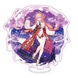 Anime Figure Genshin Impact Zhongli Ayato Venti Xiao Yae Miko Yelan Acrylic Stand Model Plate Desk Decor Standing Sign Fans Gift