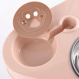 3In1 Pets Food Bowl with Bottle Automatic Drinking Feeder