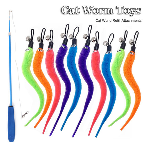 Cat Worm Toys 5/10pcs Interactive Retractable