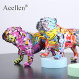 Creative Colorful Bulldog Figurines Home Decor