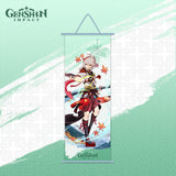 Genshin Impact Hutao Ganyu Scroll Canvas Wall Hanging Painting Home Decor Anime Poster Wall Art Room Decoration Gift