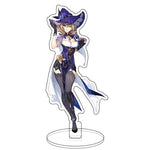 Anime Figure Genshin Impact Diluc Venti Klee Zhongli Cosplay Acrylic Stand Model Plate Desk Decor Standing Sign Keychain Gifts