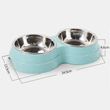 Double Pet Bowls Food Water Feeder