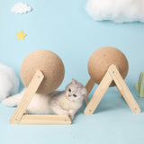 Wooden Cat Scratching Post Ball Toy