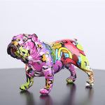Creative Colorful Bulldog Figurines Home Decor