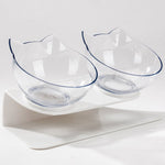 Cat Double Transparent Food Bowl
