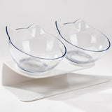 Cat Double Transparent Food Bowl