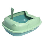 Cats Litter Box Pet Semi-Closed Sandbox Anti Splash Plastic with Spoon