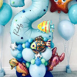 44pcs Sea World Ocean Animal Balloons