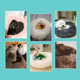 Round Dog Bed Long Plush Soft