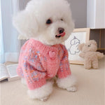 Cute Pink Winter Sweater Cardigan for Dogs