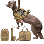 Tactical Dog Harness Bag Set Durable Pet Pocket