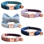 Velvet Cat Collar Personalized Customized ID