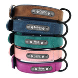 Custom Dog  Leather Personalized Tag Collar