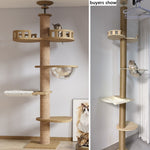 Adjustable Cat Tree Tower Floor to Ceiling Multi-Level Condo